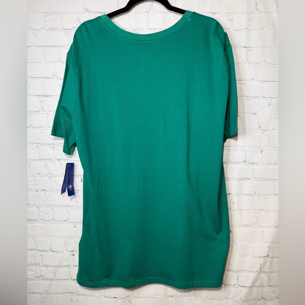 adidas Green Trefoil Short Sleeve Tee with White Logo - Picture 2 of 7